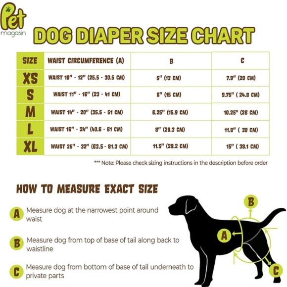 Pet Magasin Reusable Dog Diapers, Large, Pack of 3 (XL) FEMALE DOG DIAPERS - Picture 6 of 6